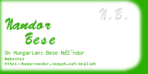 nandor bese business card